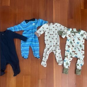 3 baby onesies pack and play pajamas 0-3m